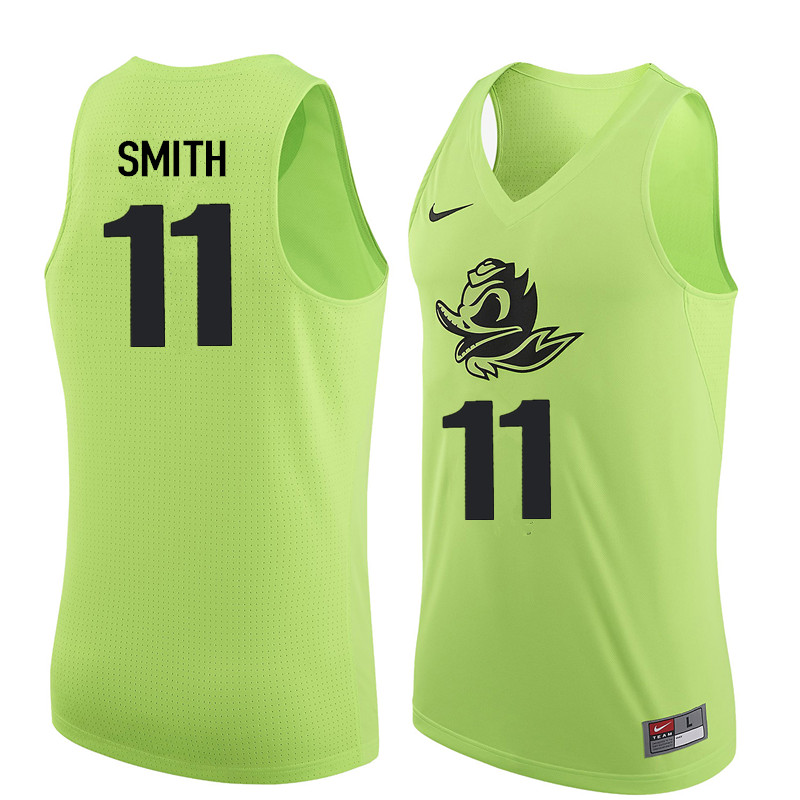 Men Oregon Ducks #11 Keith Smith College Basketball Jerseys Sale-Electric Green